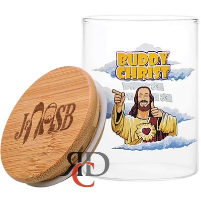 JAY & SLIENT BOB 4INCH LARGE GLASS STASH JAR - BUDDY CHRIST